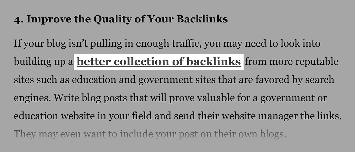 Editorial site backlink
