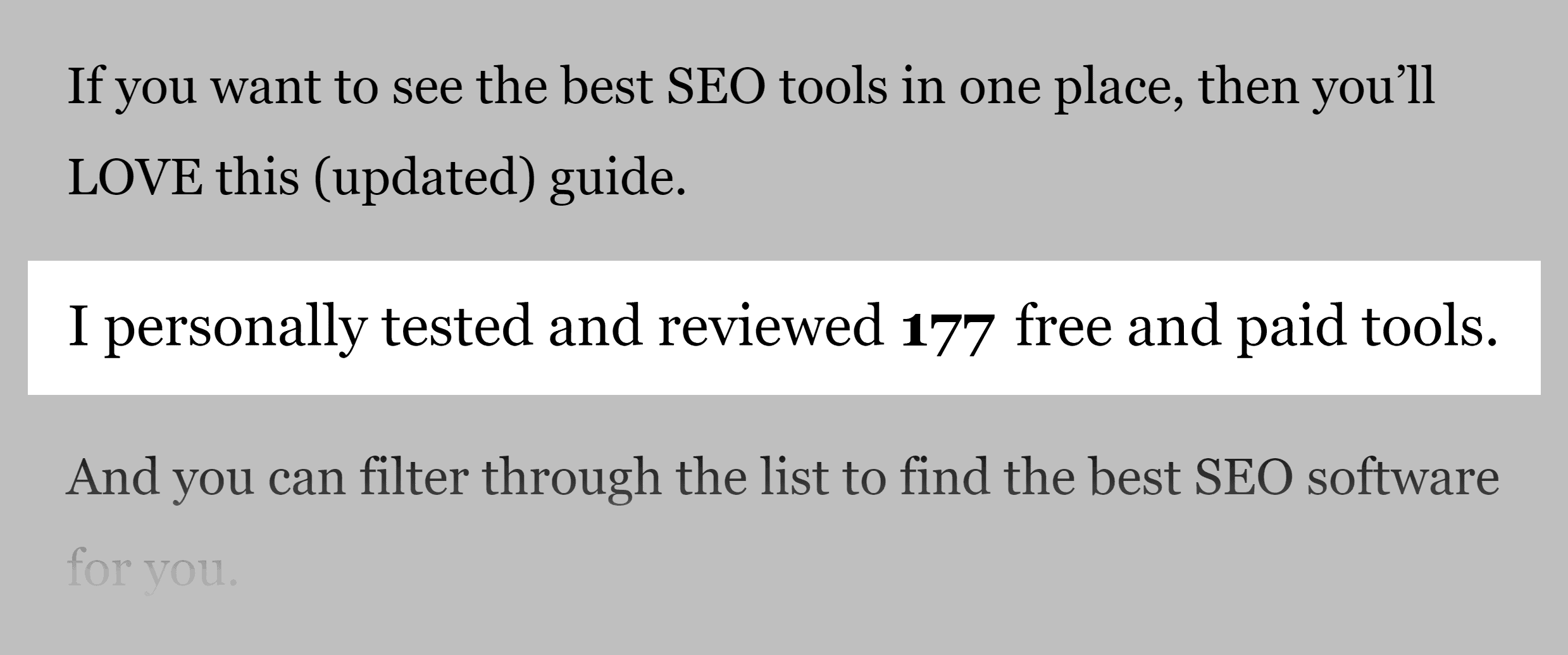 SEO tools – Number of tools