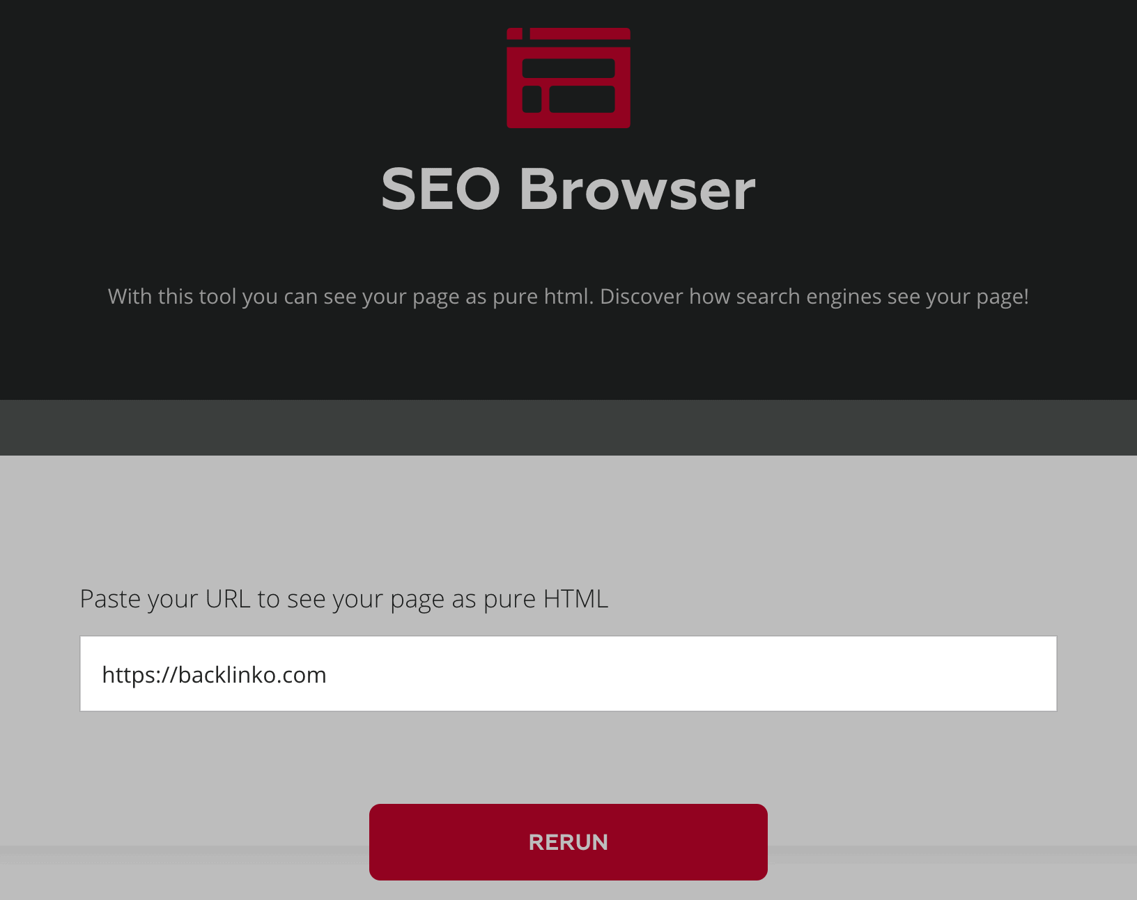 ZEO SEO browser - Enter URL